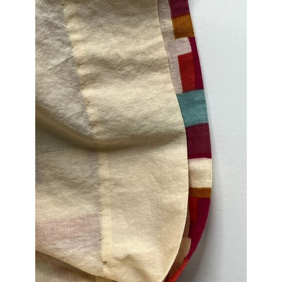 Fossil Babydoll Maxi Dress XS 100 % Cotton Lined Geometric Artsy Beachy Summer - Picture 9 of 11